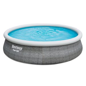 Fast Set 13' x 33 Round Above Ground Pool Liner Replacement. Brown Rattan